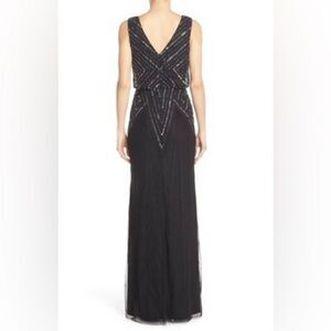 Adrianna Papell Black Beaded Maxi Dress
